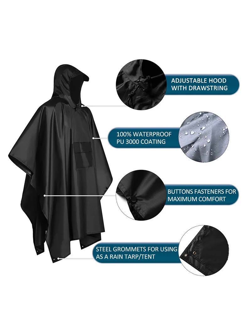 Emergency Poncho Rain - 2026 Pour le camping et la