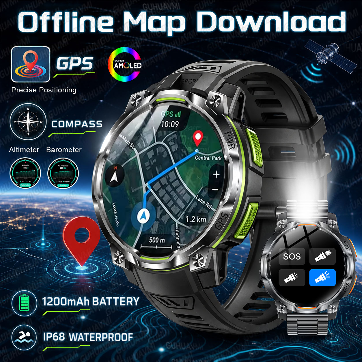Compass Lensatic - Nouvelle montre intelligente militaire GPS 2026,