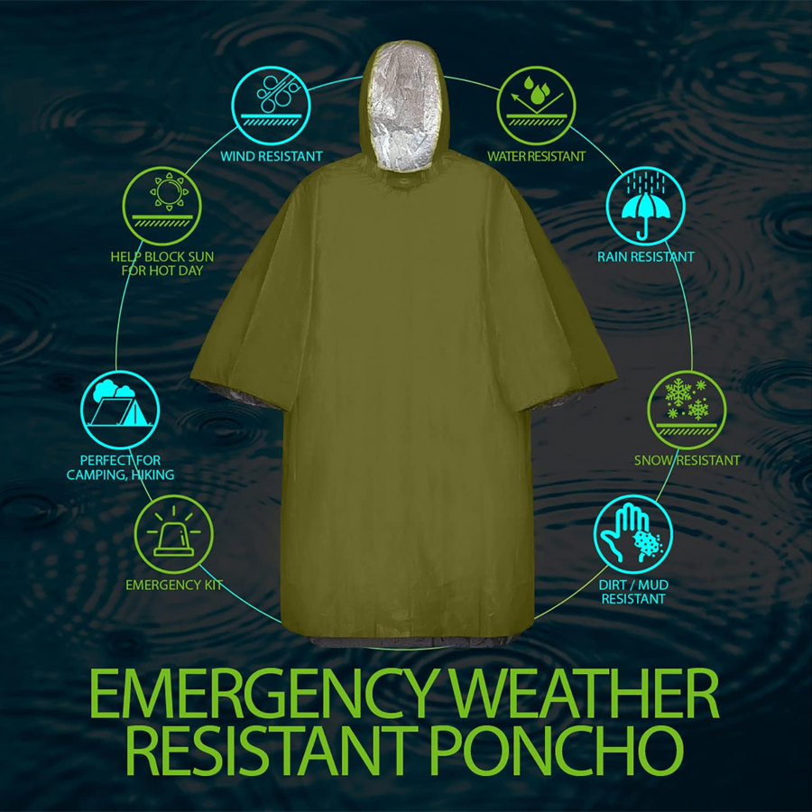 Ensemble de ponchos d'urgence, - Emergency Poncho Rain avis et prix